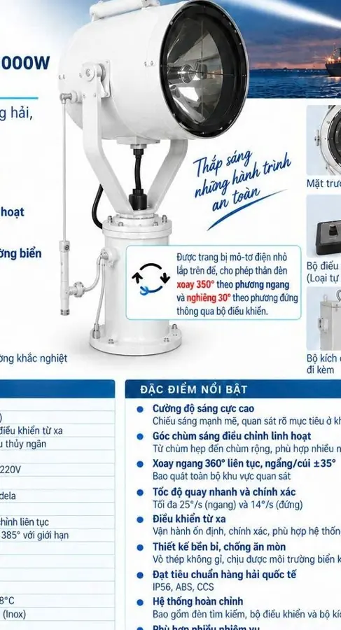 PRETECH P1K-A 1000W Xenon Searchlight
